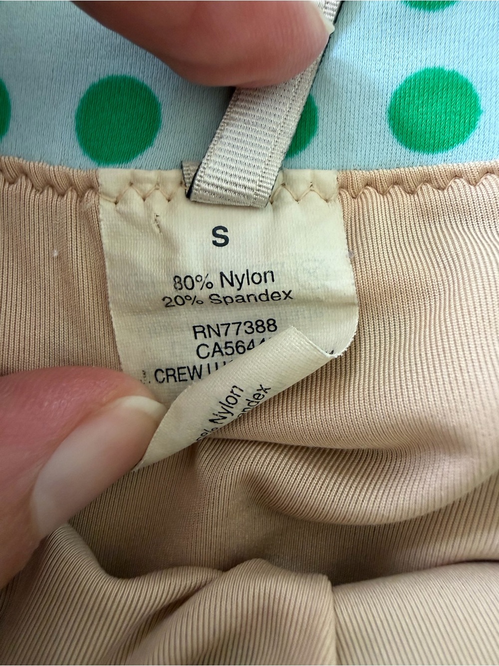 J. Crew Green Polka Dot Bikini Bottoms with Nude Lining - Picture 3 of 4